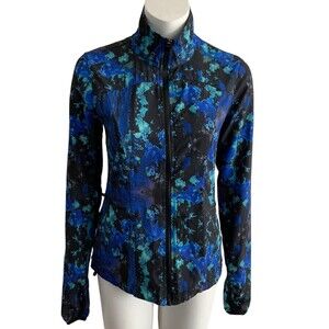Fabletics Jacket Long Sleeve Full Zip High Neck FloralLightweight XS
